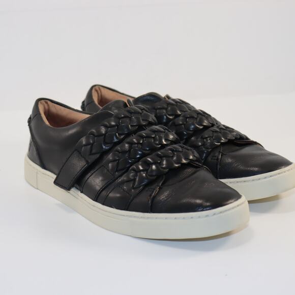 Ariat Womens Ivy Black Braided Leather Slip On Sneakers Size 8.5 Casual Comfort - Picture 2 of 6